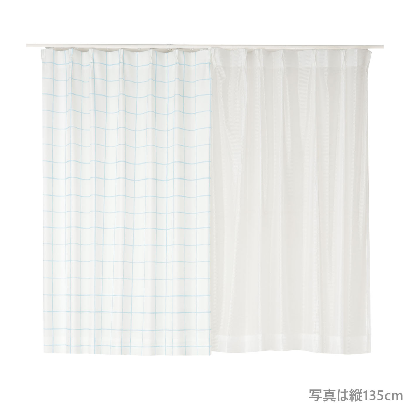 厚地カーテン+レース　グリーユ　100×135　4枚組　BL