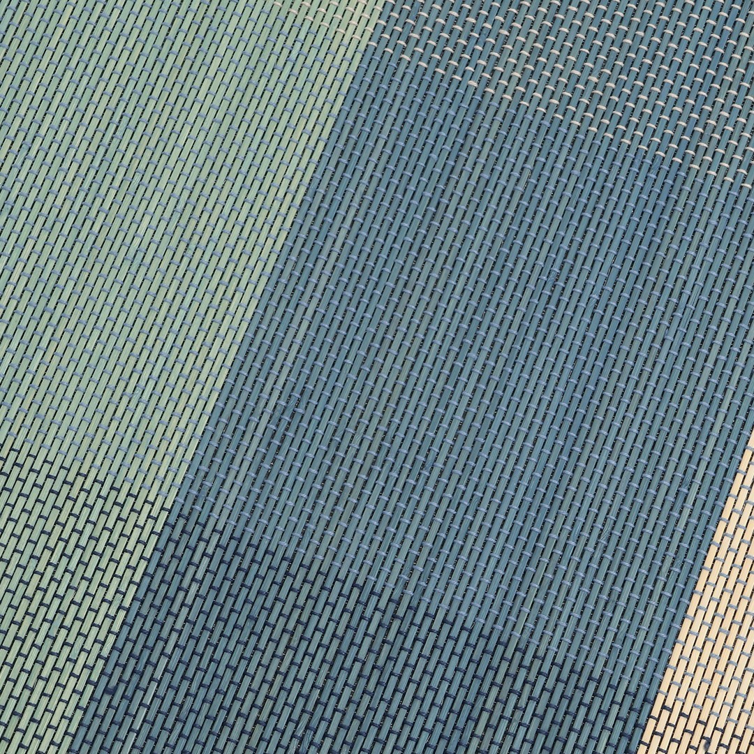 竹ラグ　チェック3　BL(180×180)