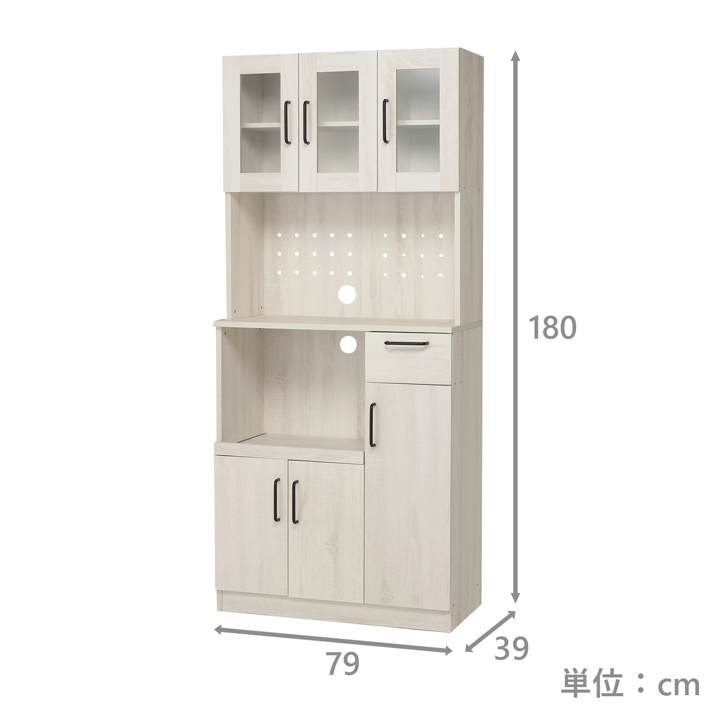 食器棚　カルロⅡ80R　WHW