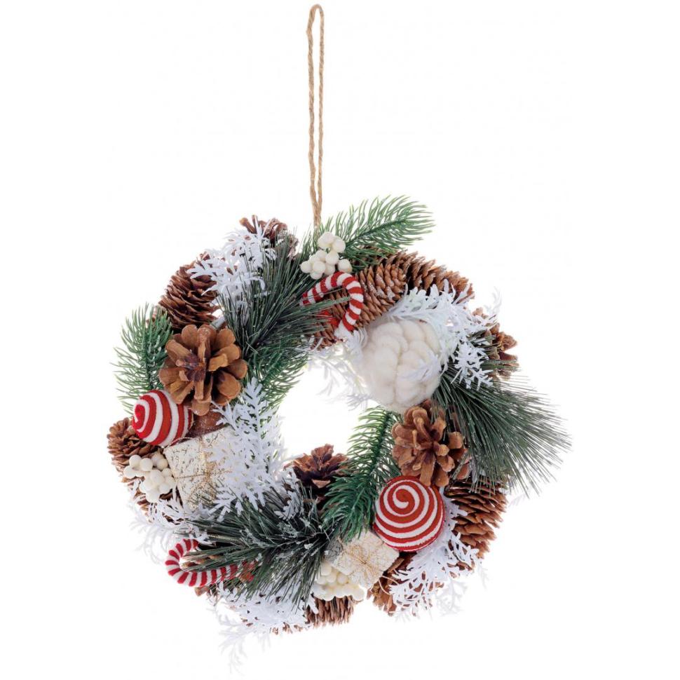 クリスマスリース　ギフト26cm　WH
