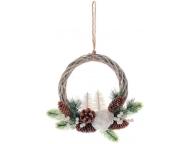 クリスマスリース　トウィッグ26cm　WH