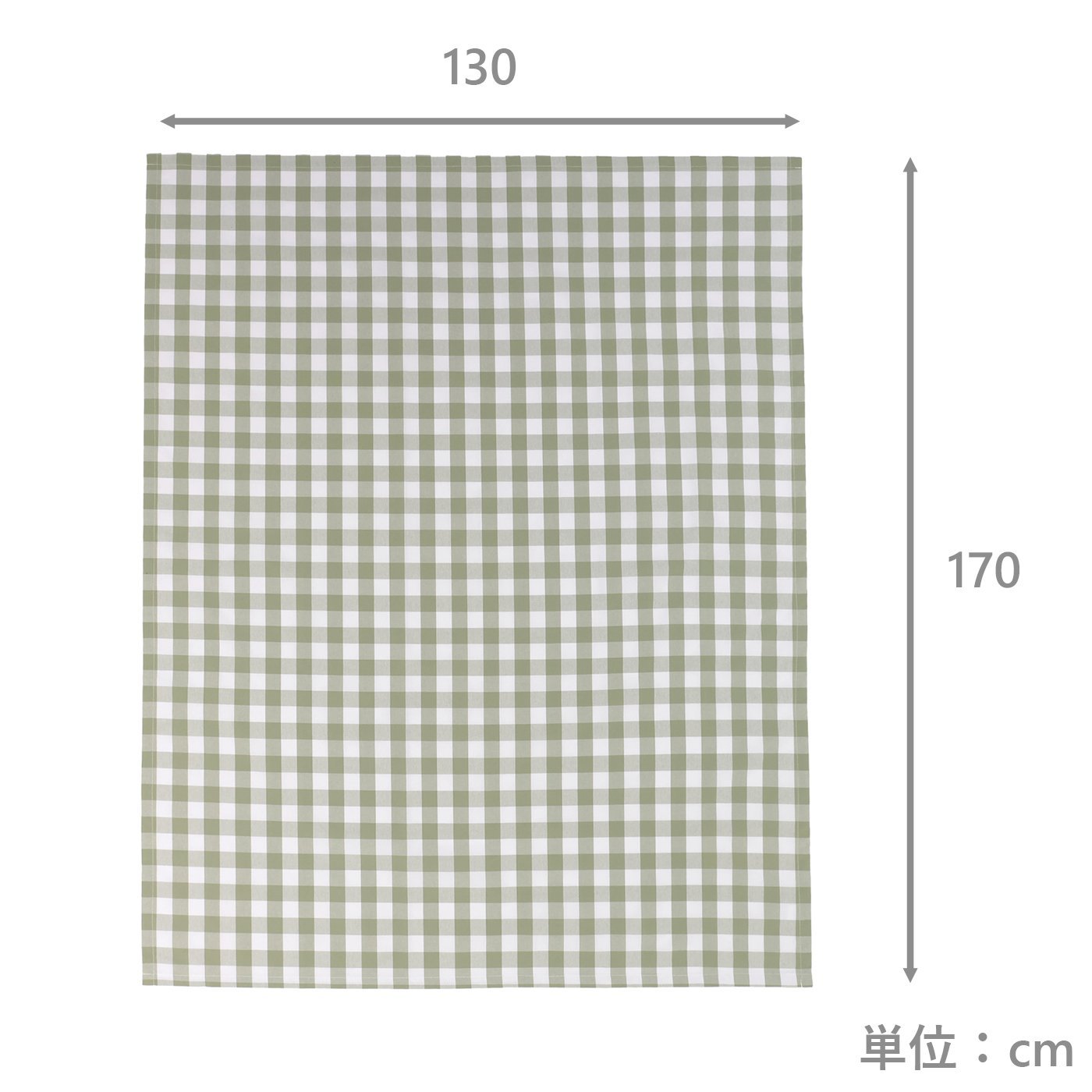 テーブルクロスM　プレイド　GR(130×170)