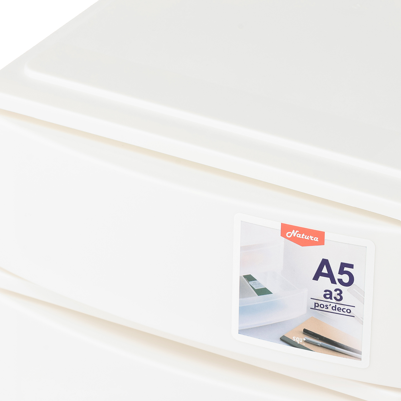 A5小物収納　ポスデコ　A5　浅3段　WH