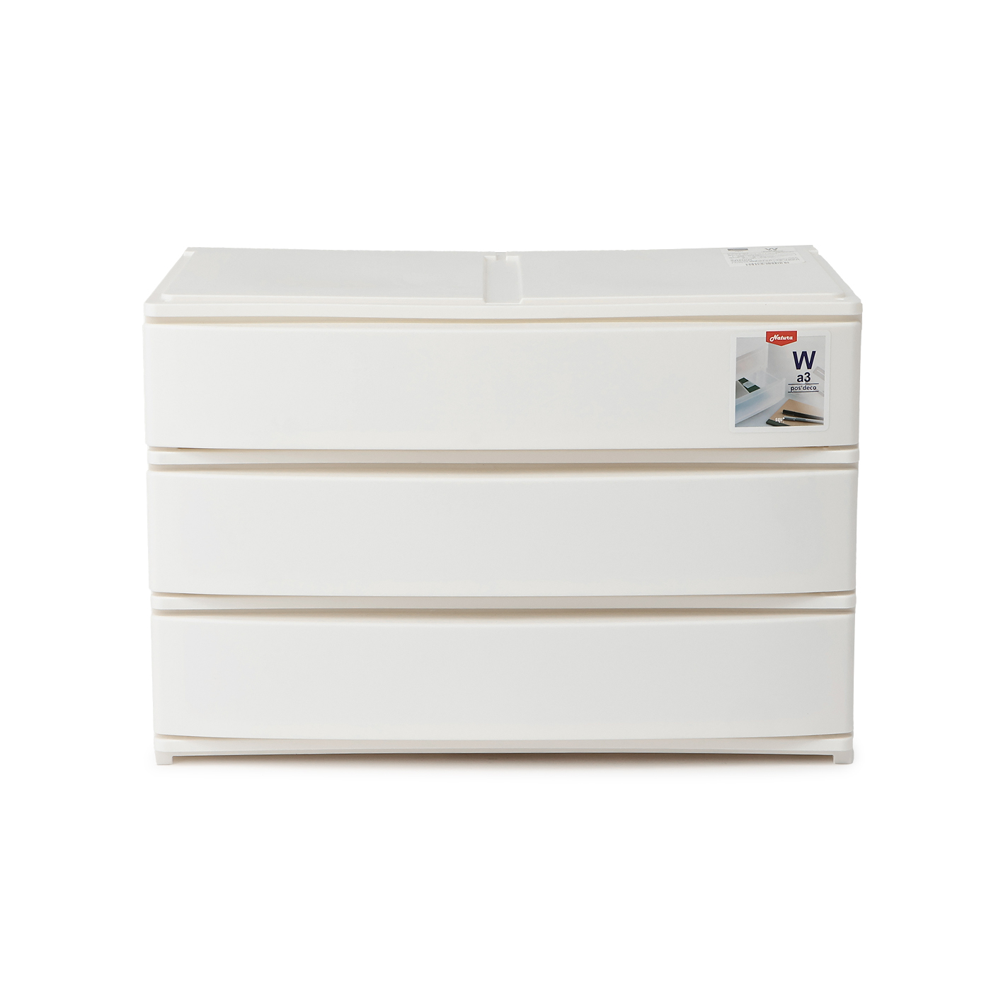 ワイド小物収納　ポスデコ　W　浅3段　WH