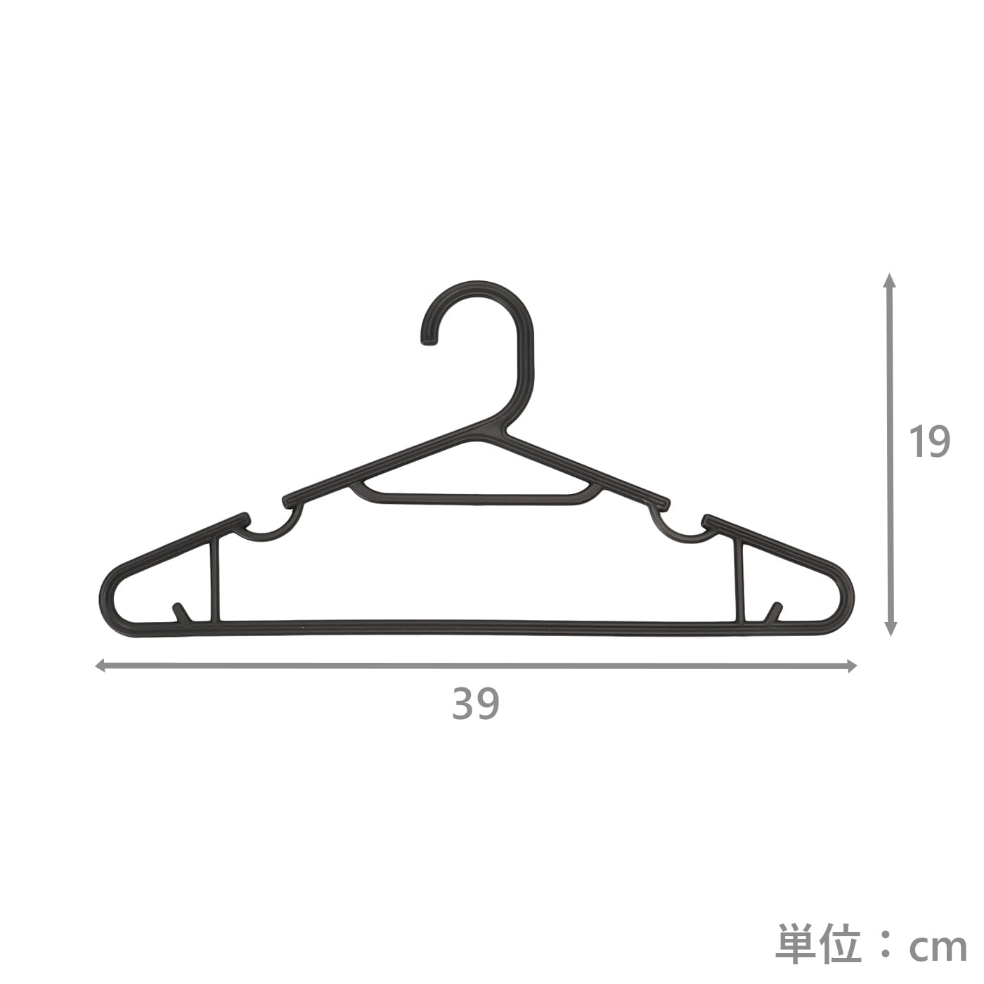 プラスチックハンガー10本組　リゼBK