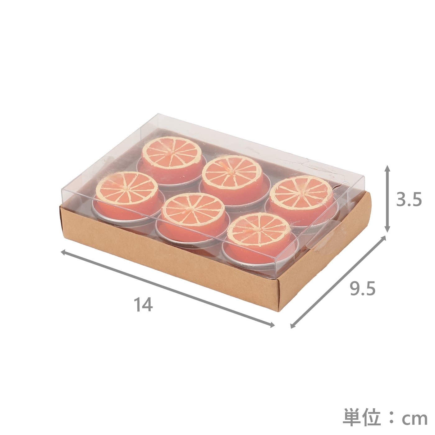 ティーライトキャンドル　6P　オレンジ