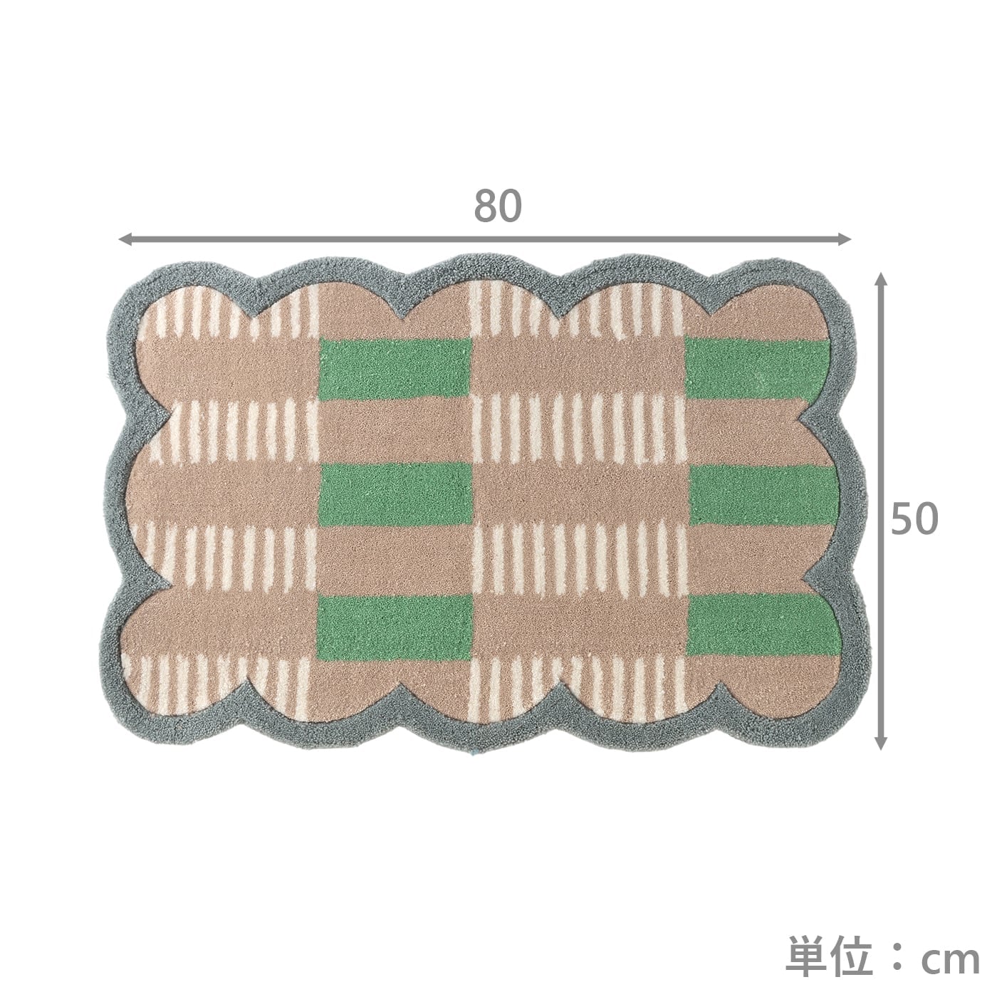 アクセントマット　スカラップ　(50×80)