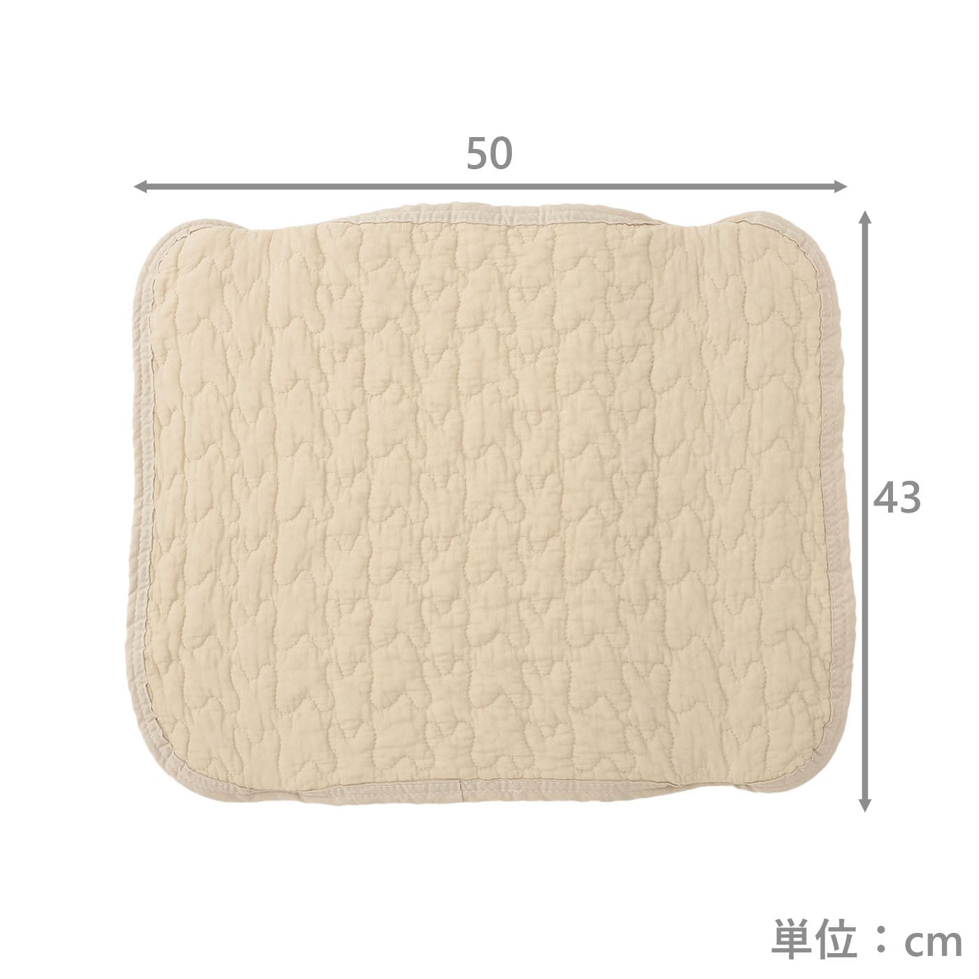 枕パッド　綿水洗いキルト　BE　(43×50)