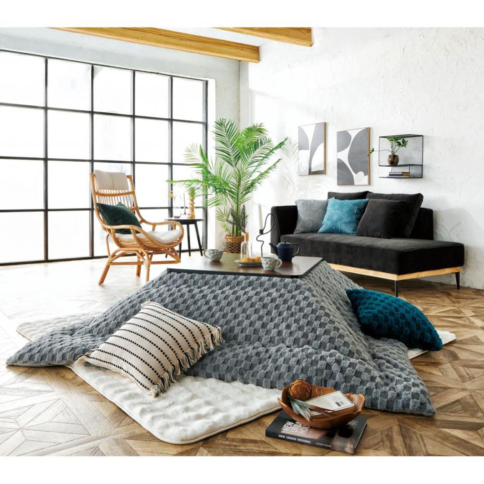 薄掛コタツふとん掛　UZチェッカー20　GY掛