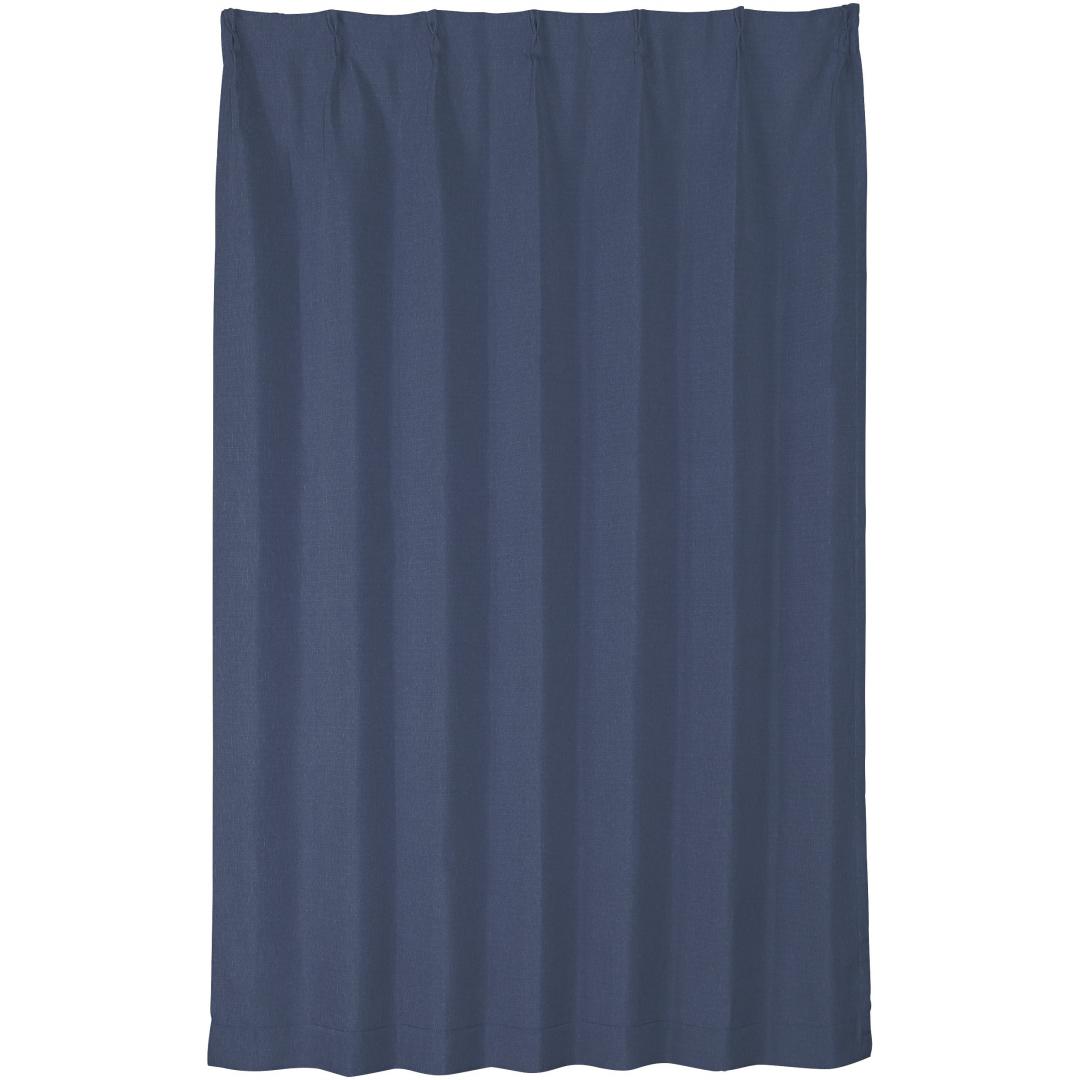 厚地カーテン　チェスター100×200　2枚組　ネイビー