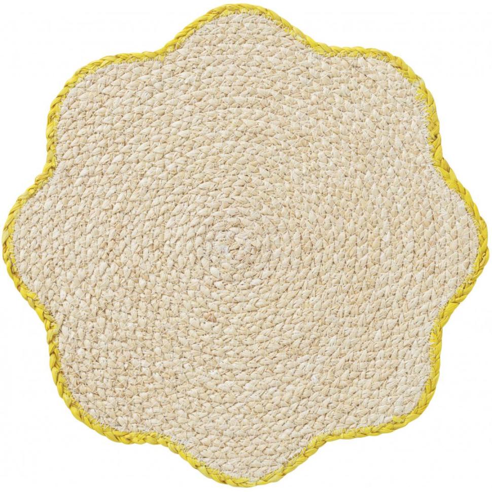 ランチマット　スカラップ　YE