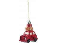 ガラスオーナメント　赤い車　RE