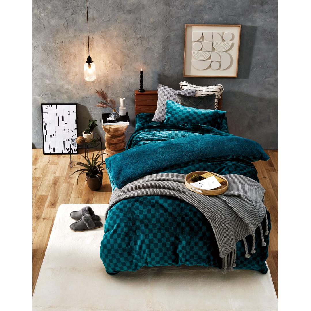 枕カバー　チェッカー暖か　GR(43×63)