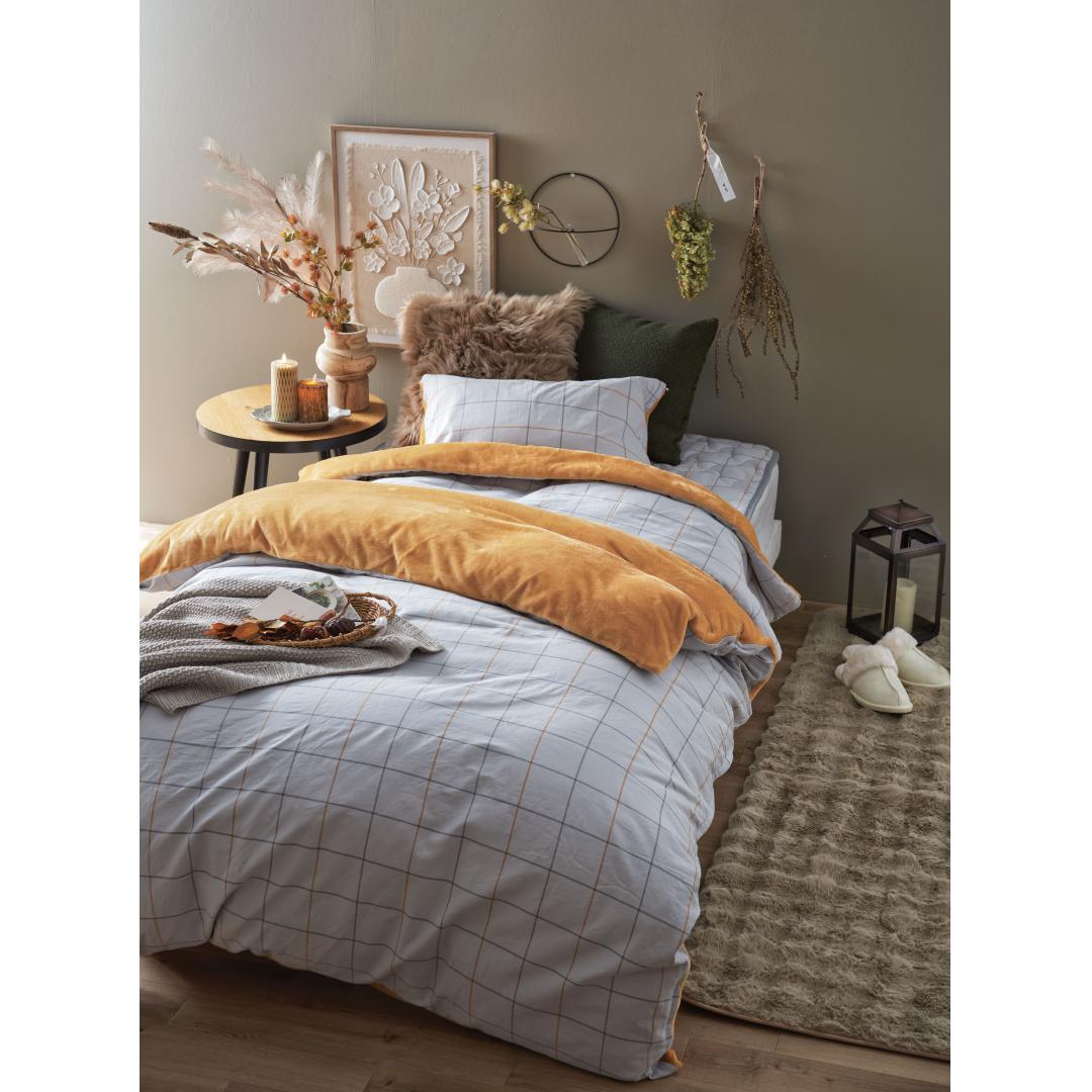 毛布兼用暖か掛カバー　クアドロ　OR(シングル)