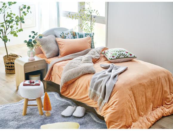 掛ふとんカバー　ベアベアふわふわ　OR/BE(シングル)