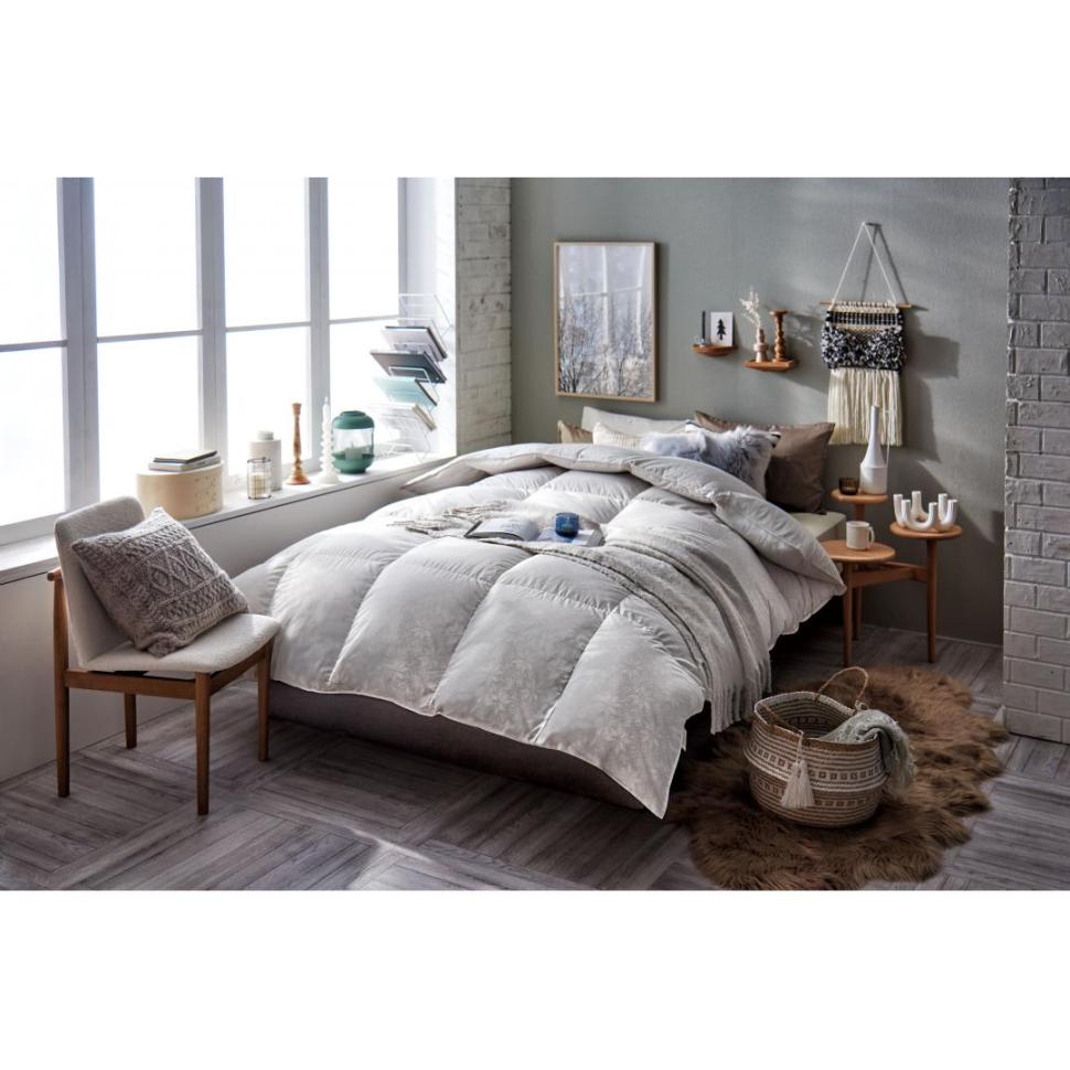 エイラ羽毛掛ふとん　シルバーダウン85%　シングルロング　GY