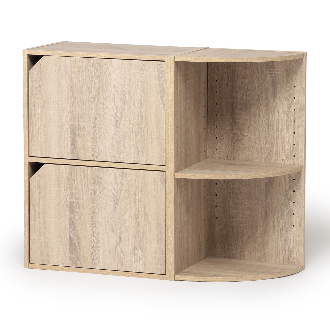 ピタッと収納ボックス　NピタボCNRコーナー2段　OAK