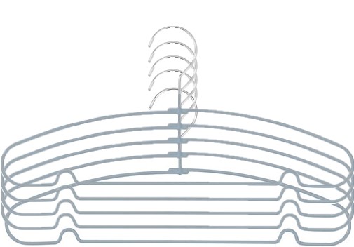 滑りにくいスチールハンガー5本組　STH-5PNT
