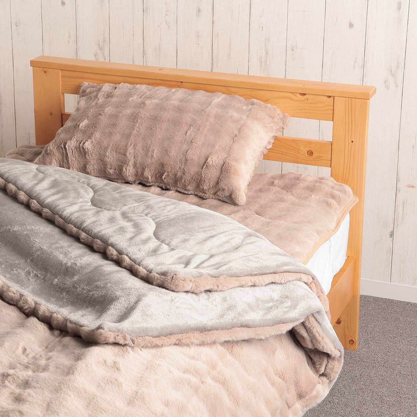 枕カバー　フリュルW暖か　BE(43×63)