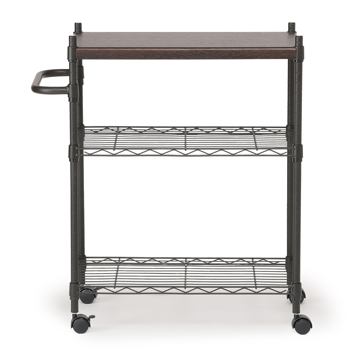 イタリア 木製 折り畳み キッチンワゴン 黒色天板 ホッパペドレッティ