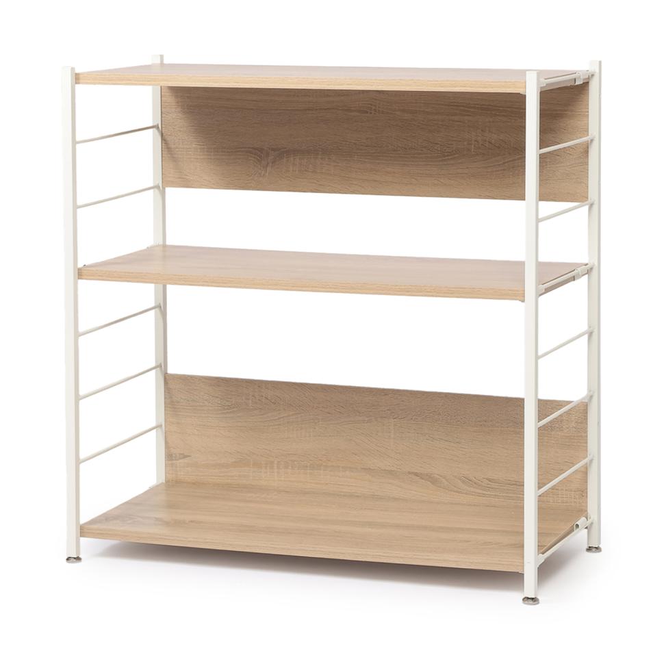 フリーシェルフ 楽天市場】フリーラック 幅84cm 高さ180cm ホワイト 白木目 本棚