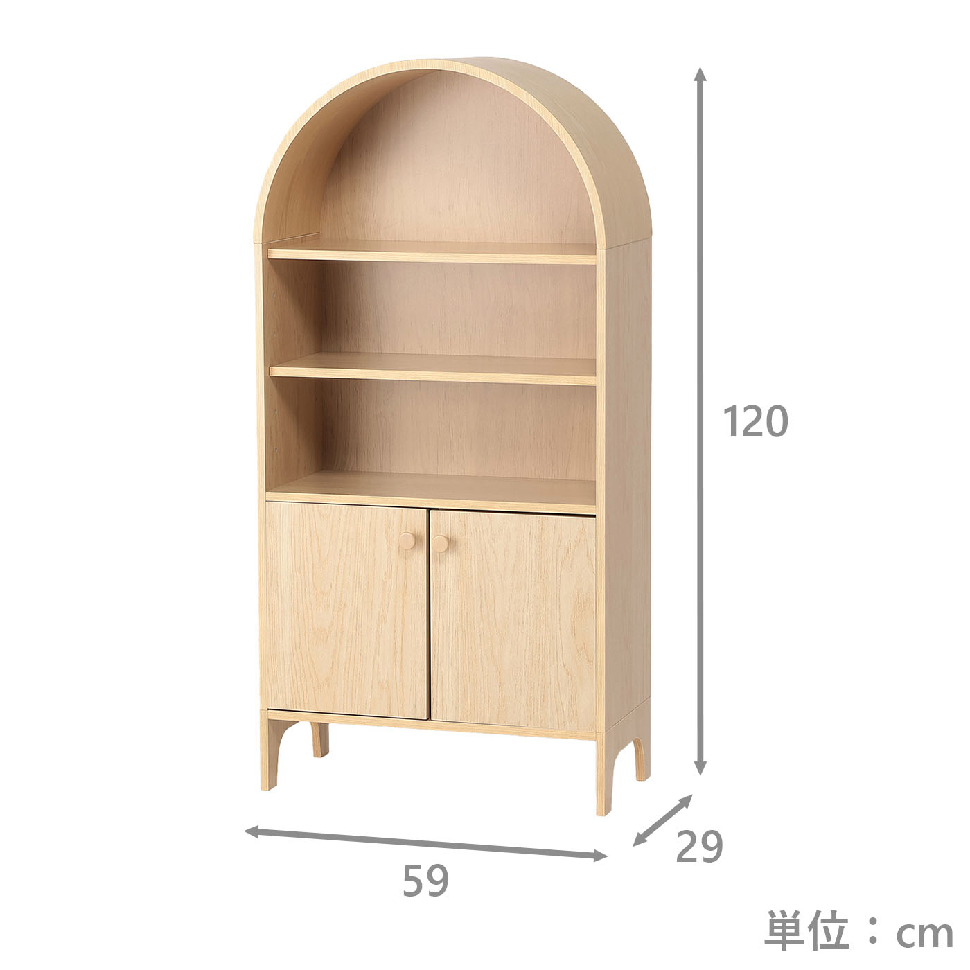 木扉付ウッドキャビネット　NSマリベル60DO