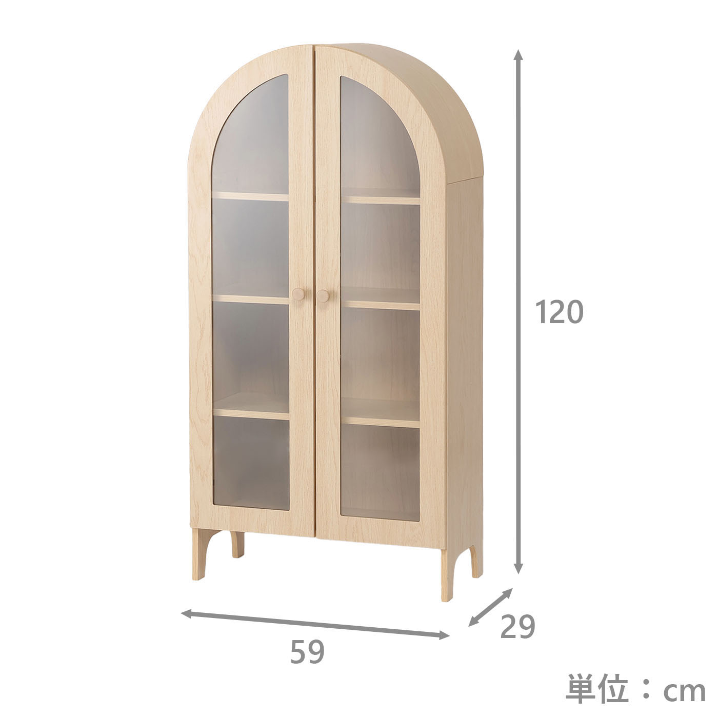 ガラス扉付ウッドキャビネット　NSマリベル60GD