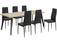 ダイニング7点セット　ドミノ180　NA・BKPVCハイバック