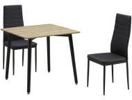 ダイニング3点セット　ドミノ80　NA・BKPVCハイバック