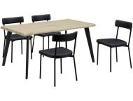 ダイニング5点セット　ドミノ150　NA・BKPVC