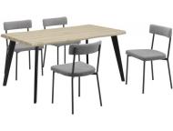 ダイニング5点セット　ドミノ150　NA・GY布