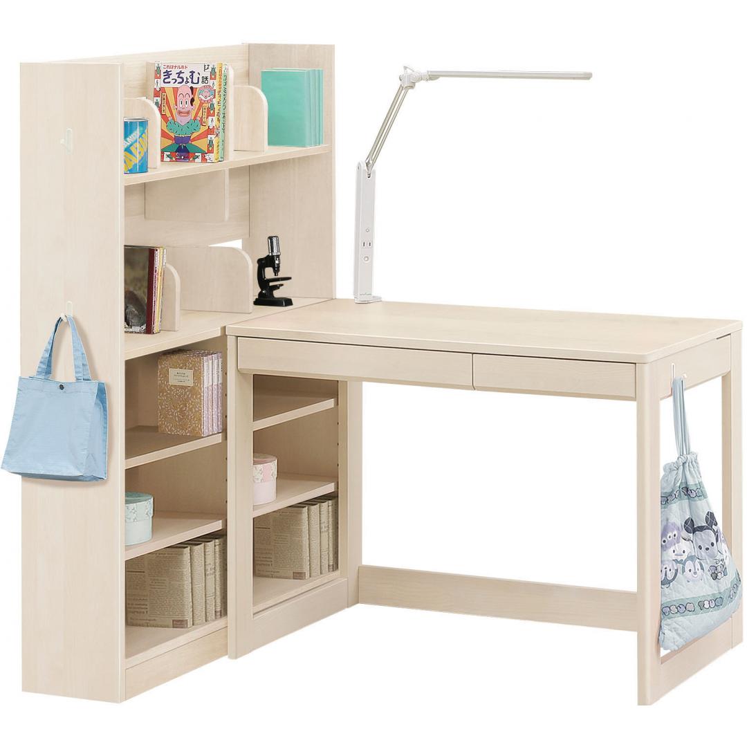 【堀田木工所】システムデスク2点セット　グロース100SB　WH(照明別売)