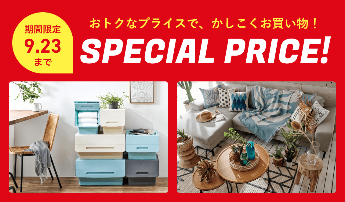 期間限定 SPECIAL PRICE! おトクなプライスでかしこくお買い物！